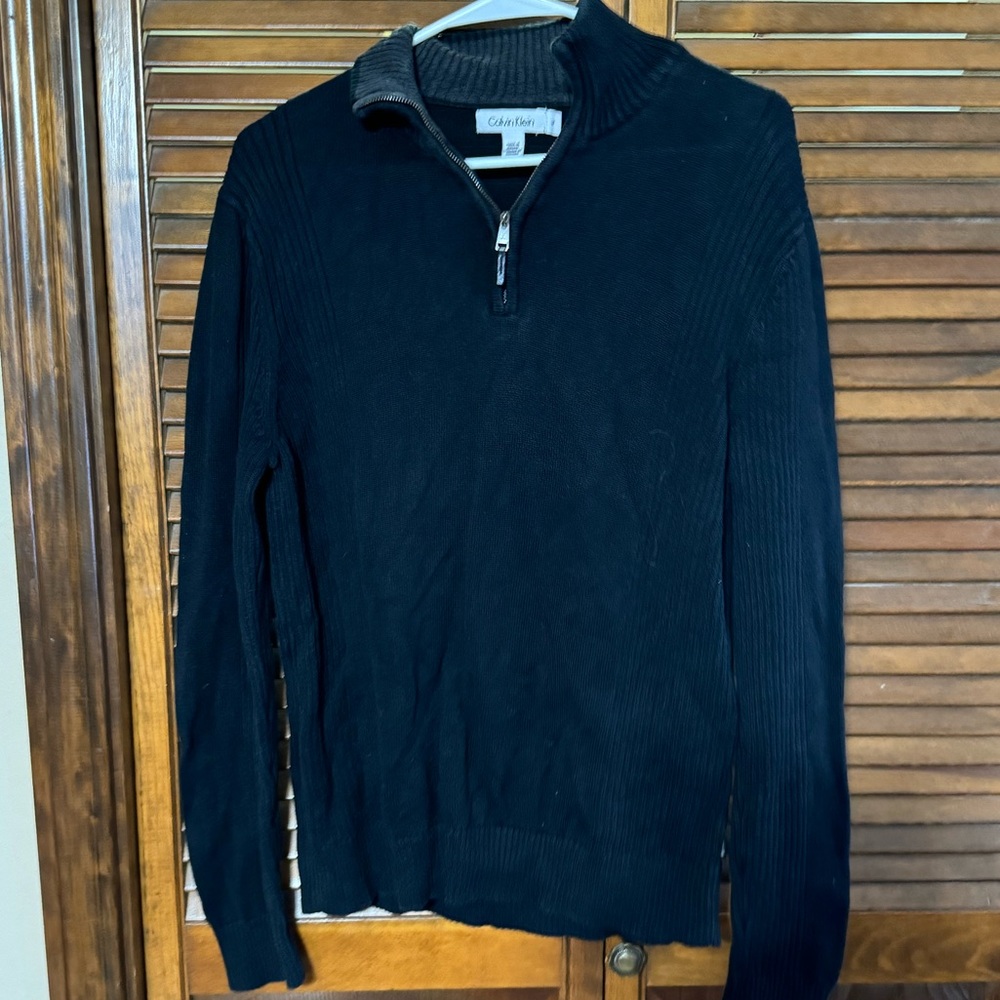 Men’s Calvin Klein half zip black sweater